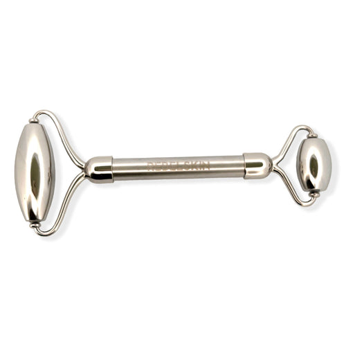 REBEL ROLLER made of medical grade stainless steel for facial massage and skincare.